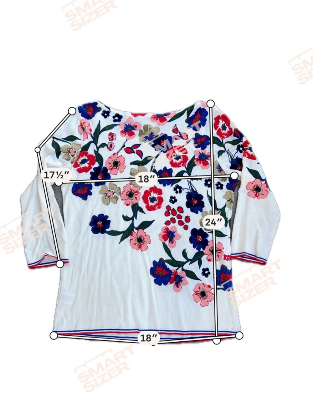 TALBOTS Cascading Botanicals 3/4 Sleeve Lightweight Sweater Floral Sz S nwot - Picture 3 of 3